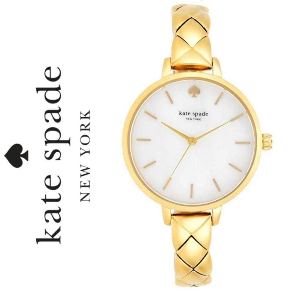 🆕️ Kate Spade Metro Gold Quilt Chainlink watch